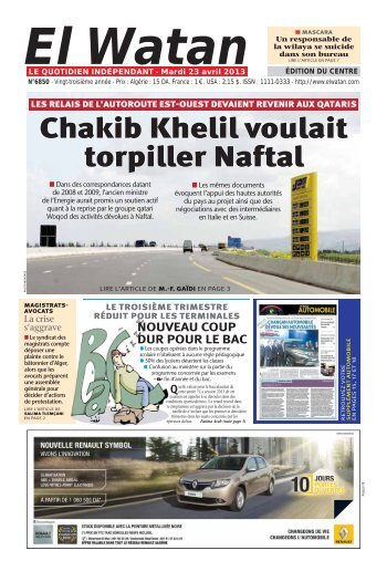 Chakib Khelil voulait torpiller Naftal