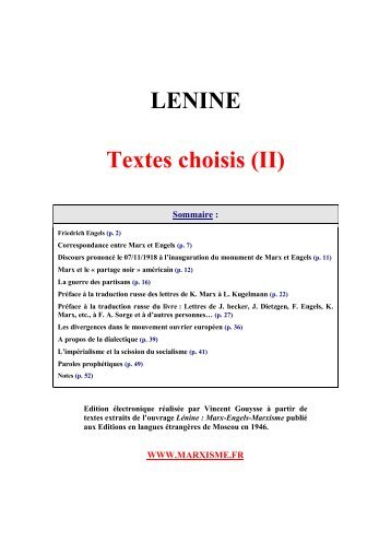 LENINE Textes choisis (II) - communisme-bolchevisme