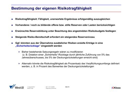 Versicherungen – Pensionskassen – Versorgungswerke