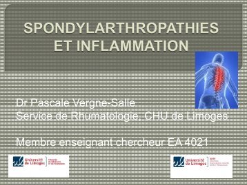 Spondylarthropathies et inflammation Pr P Vergne-Salle - AE2BM