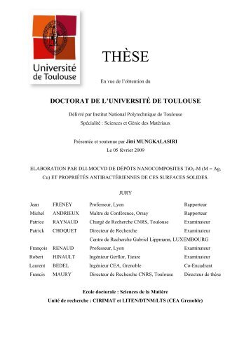 Elaboration par DLI-MOCVD de dépôts nanocomposites TiO2-M (M ...