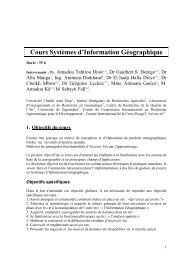 Cours Systèmes d'Information Géographique - MDP UCAD ...