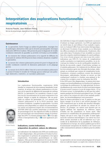 Interprétation des explorations fonctionnelles respiratoires ...