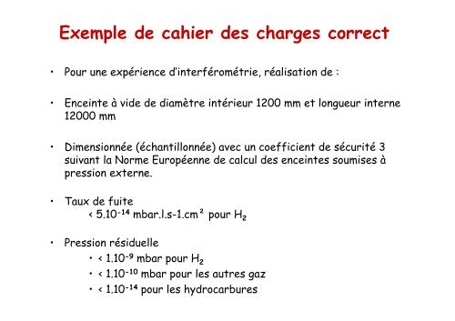 Cahier des charges et Spécifications - IN2P3