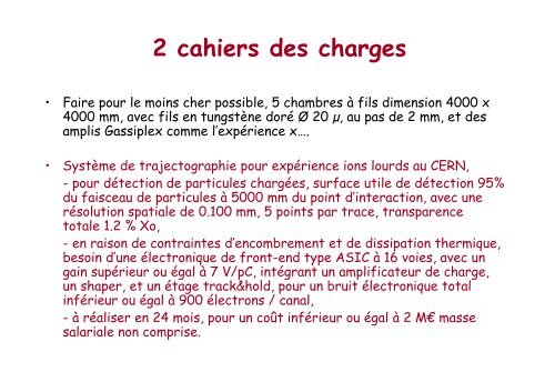 Cahier des charges et Spécifications - IN2P3