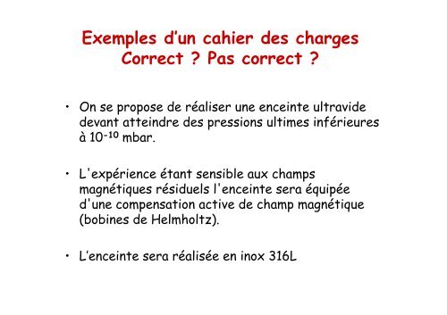 Cahier des charges et Spécifications - IN2P3