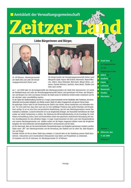 Amtsblatt der Verwaltungsgemeinschaft - Stadt Zeitz