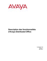 Fonctionnalités d'Avaya Distributed Office - Avaya Support