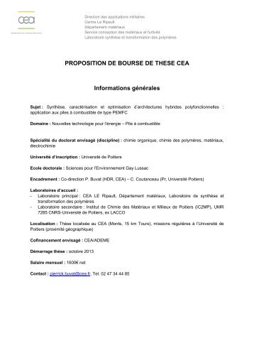 Spécialité du doctorat envisagé (discipline) - Groupe Français d ...