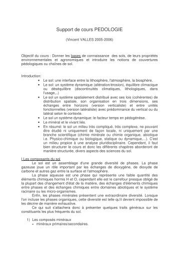 Support de cours PEDOLOGIE - Terre-et-eau.univ-avignon.fr