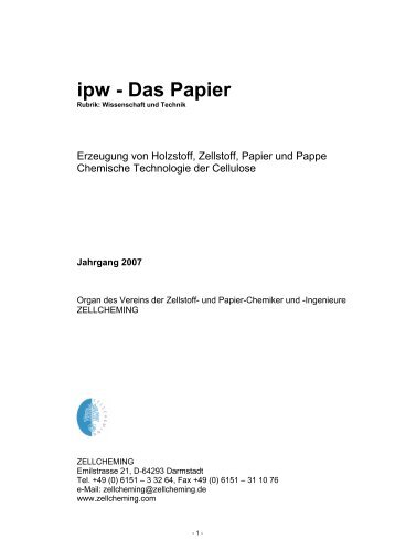 ipw - Das Papier - Zellcheming
