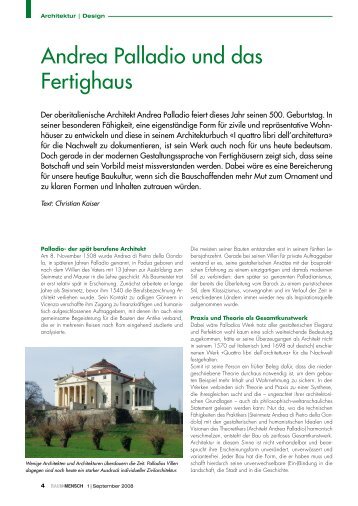 Andrea Palladio und das Fertighaus - zekadesign.de