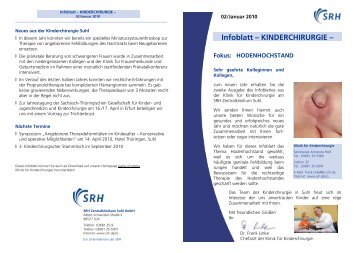 Infoblatt ? KINDERCHIRURGIE ? - SRH Zentralklinikum Suhl