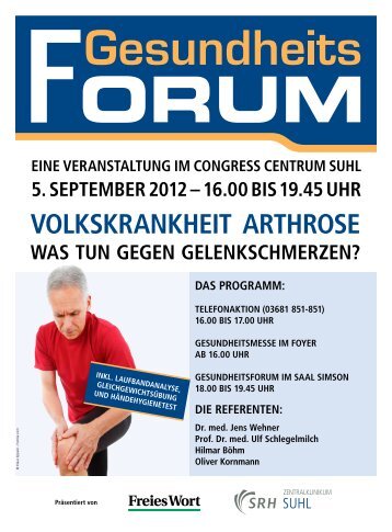 VOLKSKRANKHEIT ARTHROSE - SRH Zentralklinikum Suhl