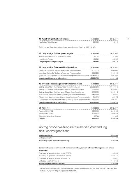Geschäftsbericht 2012 - Zentralbahn