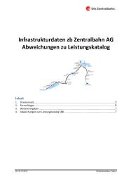 Infrastrukturdaten der Zentralbahn 2013