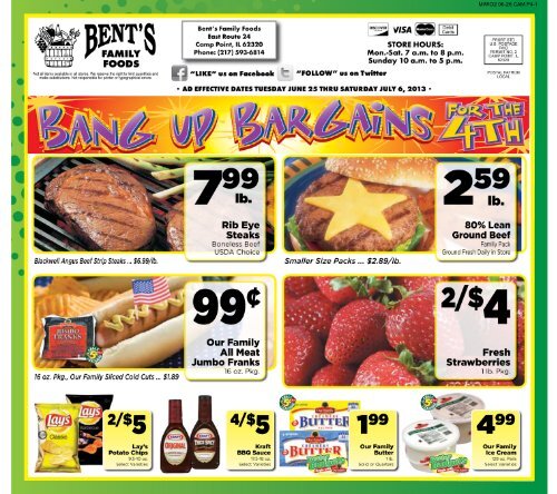 Bent's Family Foods Week 26-27 Ad