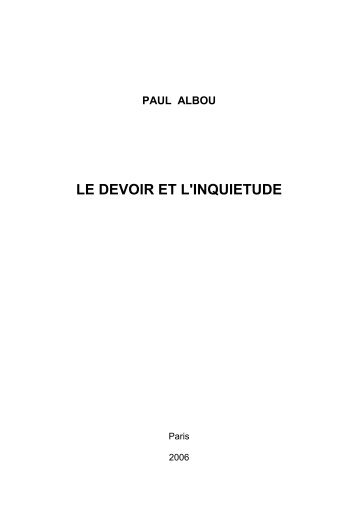 Le Devoir et l'Inquiétude