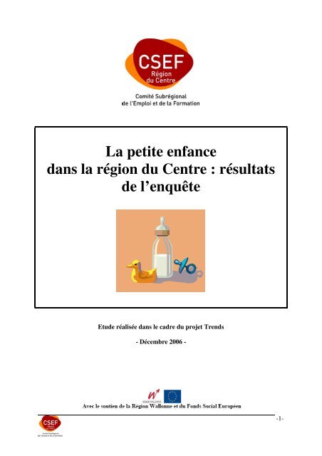 'L'accueil de la petite enfance' - CSEF région du Centre