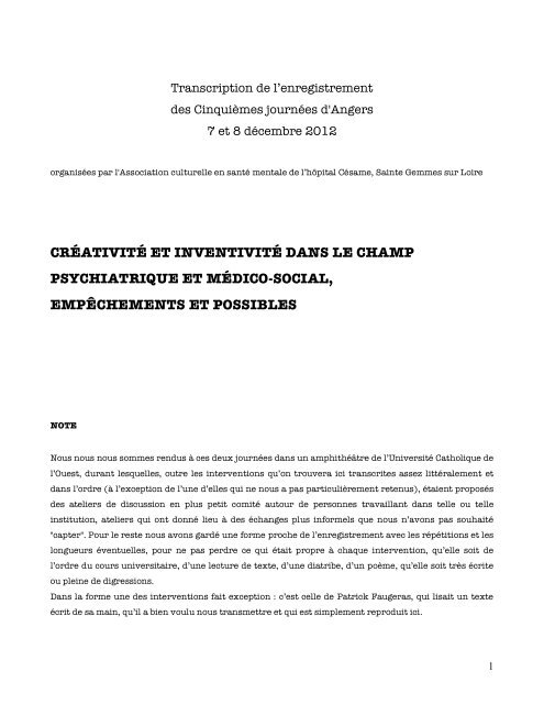 transcription Journées d'Angers 2012.pdf - inter-seminaire