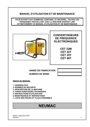 Manuel convertisseurs de frequence electroniques CET - neumac