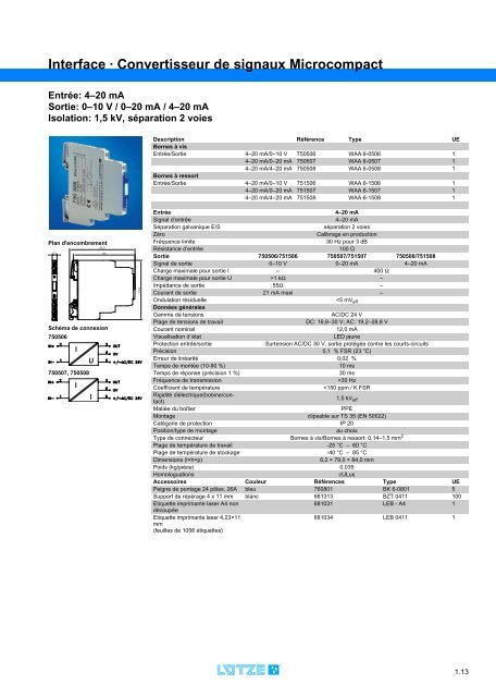 Modules d'interface: relais, convertisseurs et de câblage ...