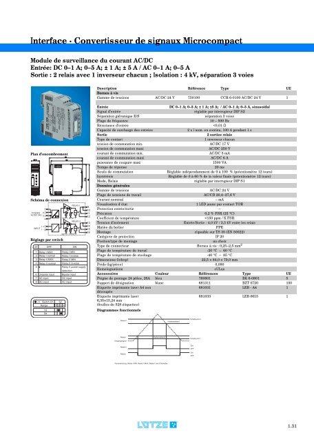 Modules d'interface: relais, convertisseurs et de câblage ...