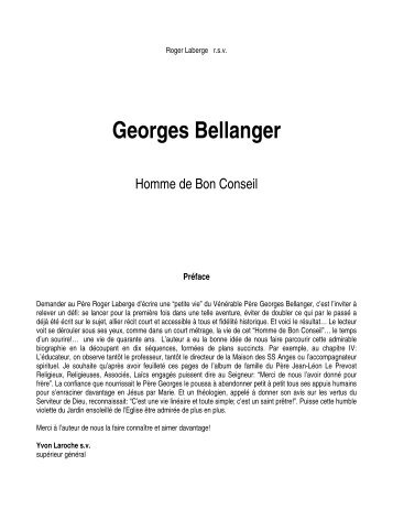 Georges Bellanger - Homme de bon conseil - par Roger Laberge s.v.