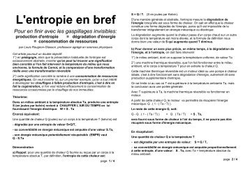 L'entropie en bref