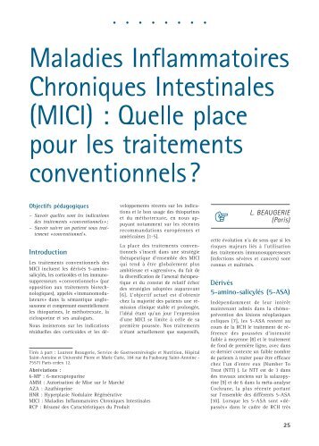 Maladies Inflammatoires Chroniques Intestinales (MICI ... - FMC-HGE