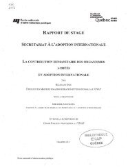 Québec ua RAPPORT DE STAGE - ENAP