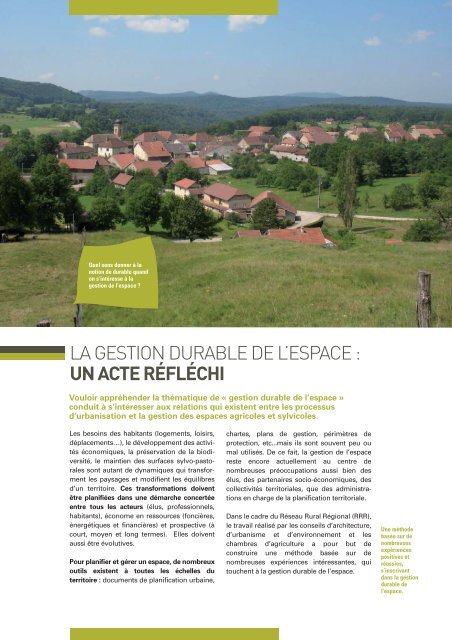 la gestion durable de l'espace en franche-comté - Réseau Rural ...