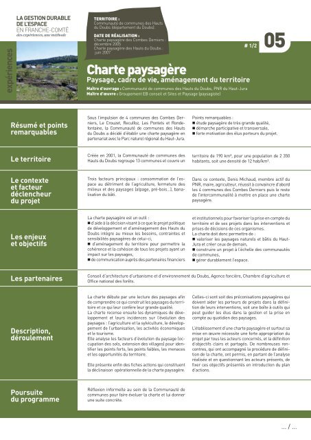 la gestion durable de l'espace en franche-comté - Réseau Rural ...