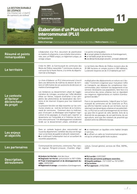 la gestion durable de l'espace en franche-comté - Réseau Rural ...