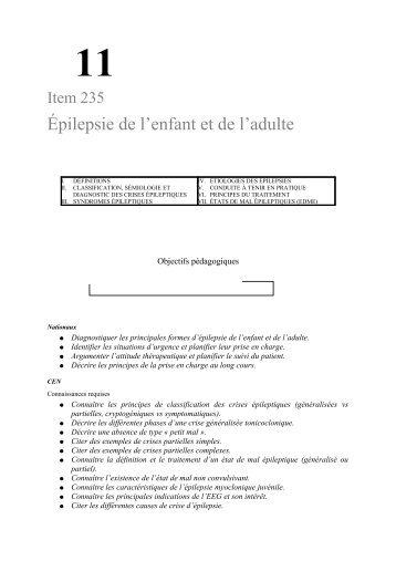 Épilepsie de l'enfant et de l'adulte