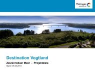 Destination Vogtland Zeulenrodaer Meer- Projektziele