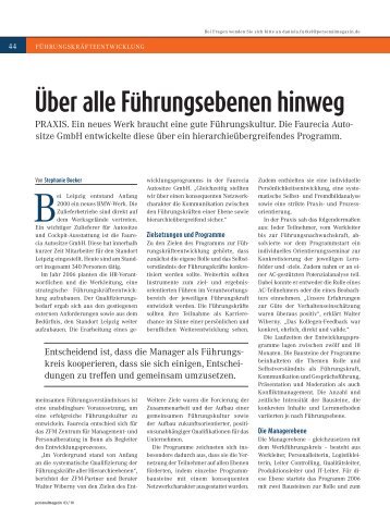 Über alle Führungsebenen hinweg - zfm - Zentrum für Management