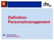 Definition Personalmanagement - zfm - Zentrum für Management