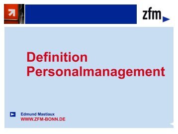 Definition Personalmanagement - zfm - Zentrum für Management