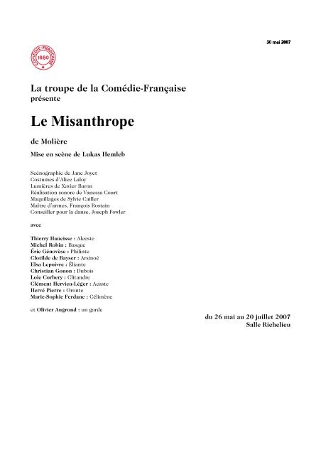 Le Misanthrope - Académie d'Aix-Marseille