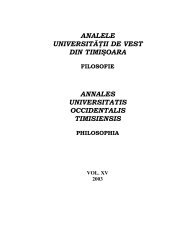 analele universităţii de vest din timişoara annales universitatis ...