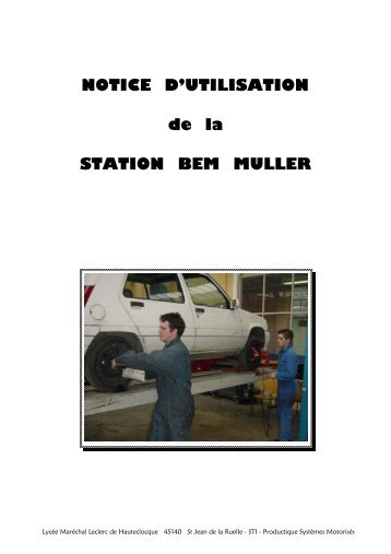 NOTICE D'UTILISATION de la STATION BEM MULLER - BTS AVA