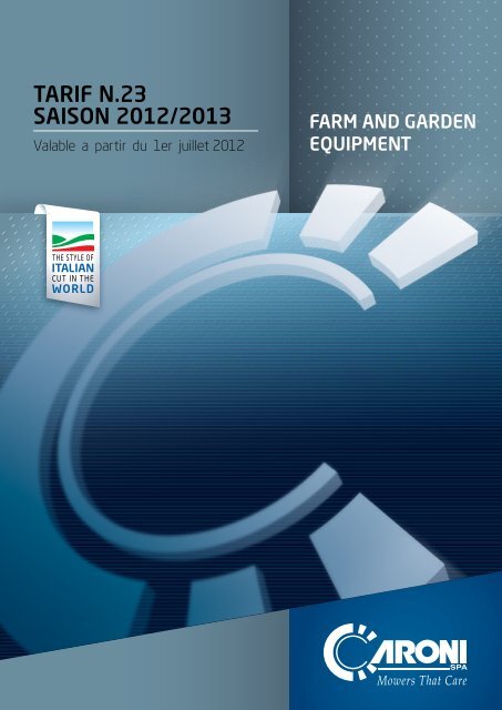 tariF n.23 SaiSOn 2012/2013 - Caroni Spa