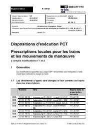 Prescriptions pour les trains - CFF