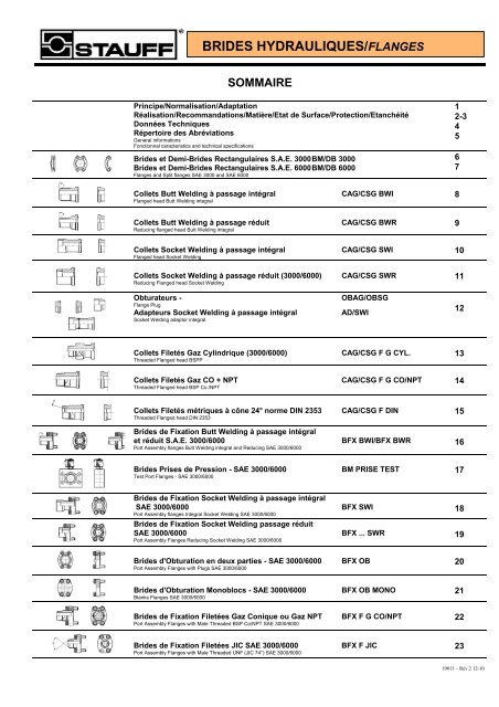 Brides hydrauliques - Fr.stauff.com