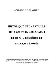 historique de la bataille du 25 août 1914 à baccarat et de son