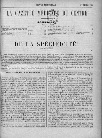 La Gazette médicale du Centre - Université François Rabelais