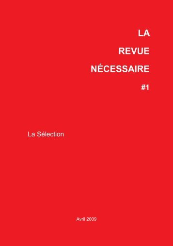 la revue nécessaire #1 - Nécessaire - Free