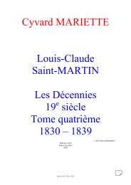 Cyvard MARIETTE Louis-Claude Saint-MARTIN Les Décennies 19 ...