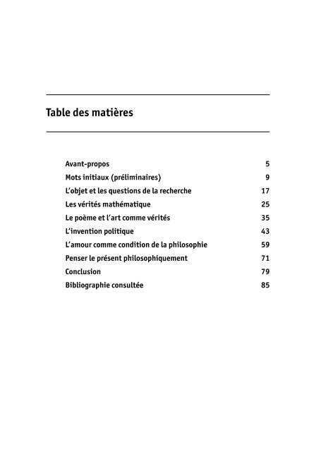 Introduction à la pensée d'Alain Badiou. Les quatre ... - Nessie